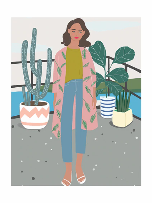 Plant Fashion Lady | A3 Print