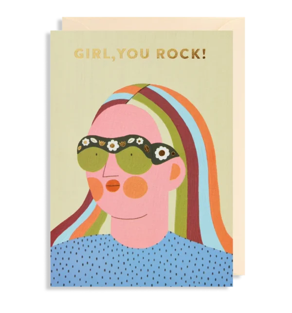 Girl You Rock Face Card