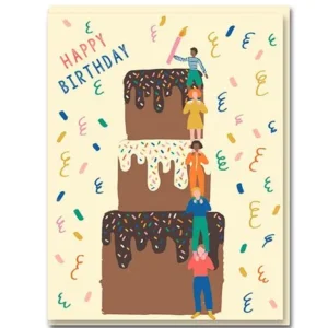 Happy Birthday Cake Tower Card