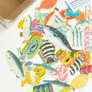 Haco Sticker Box, seafood stickers mixed