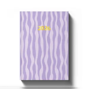 2026 Diary purple wavy stripes front cover