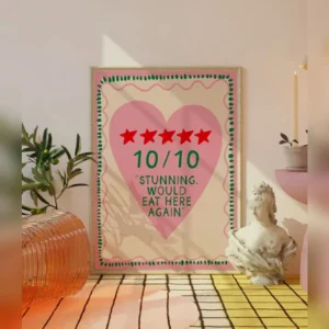 A3 Print 10/10 Stunning Would Eat Here Again Front Print