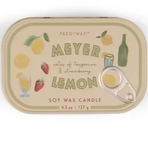 Bistro tin candle lemon fragrance, top view