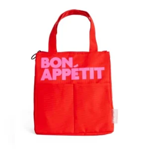 Bon Appetit Lunch Bag Bright Red Front