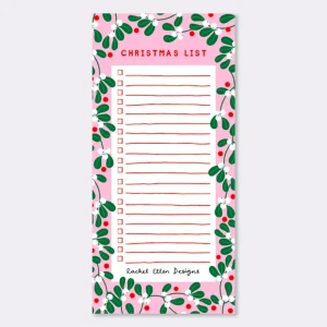 Christmas List Mistletoe List Pad Front