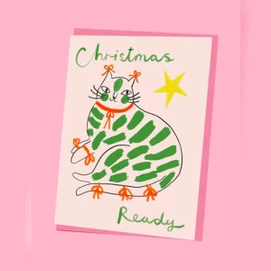 Kitty Kenda Christmas Ready Cat Card
