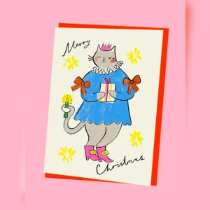 Kitty Kenda Dressed Cat Christmas Card