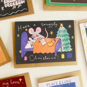Kitty Kenda Have a Snuggly Christmas Mice Card