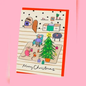 Kitty Kenda Mice At Home Christmas Card