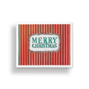 Merry Christmas Striped 8 Card Pack Front