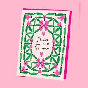 Thank You Card, Thank You Ever So Much Heart Lattice Front Card