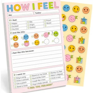 How I feel notepad and sticker sheet