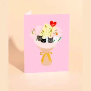 Cat Bouquet Card Front
