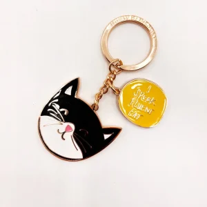 I Speak Fluent Cat Keyring Side Shot