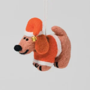 Wrap Hanging Decoration - Jeff Jingle Santa Dog in Pyjamas Front View