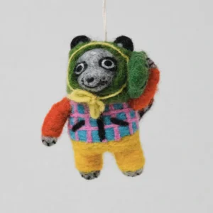 Wrap Hanging Decoration - Raccoon In Hat Front View