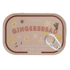 Paddywax Gingerbread Tin Candle Front View